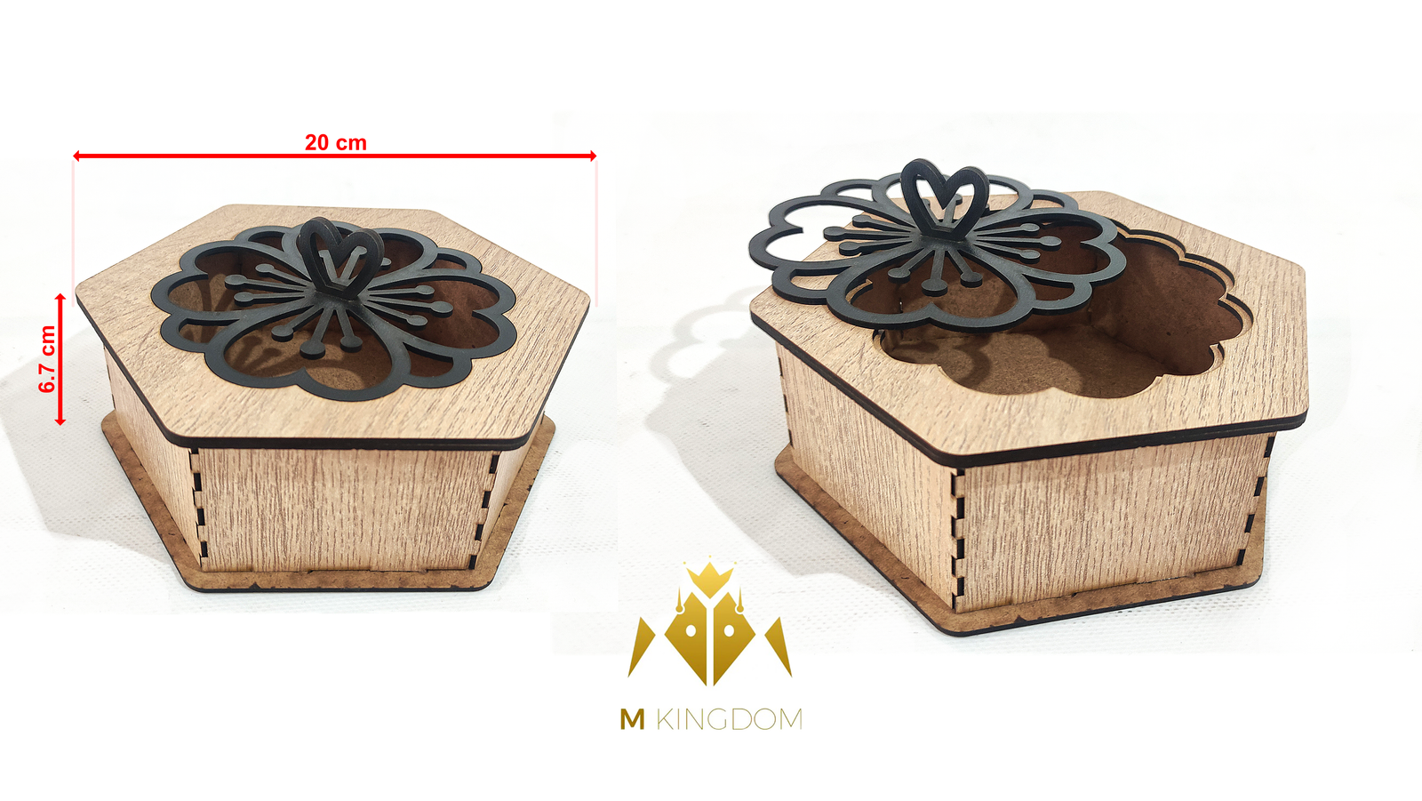 علبة خشبية سداسية فاخرة للهدايا - الصورة 5