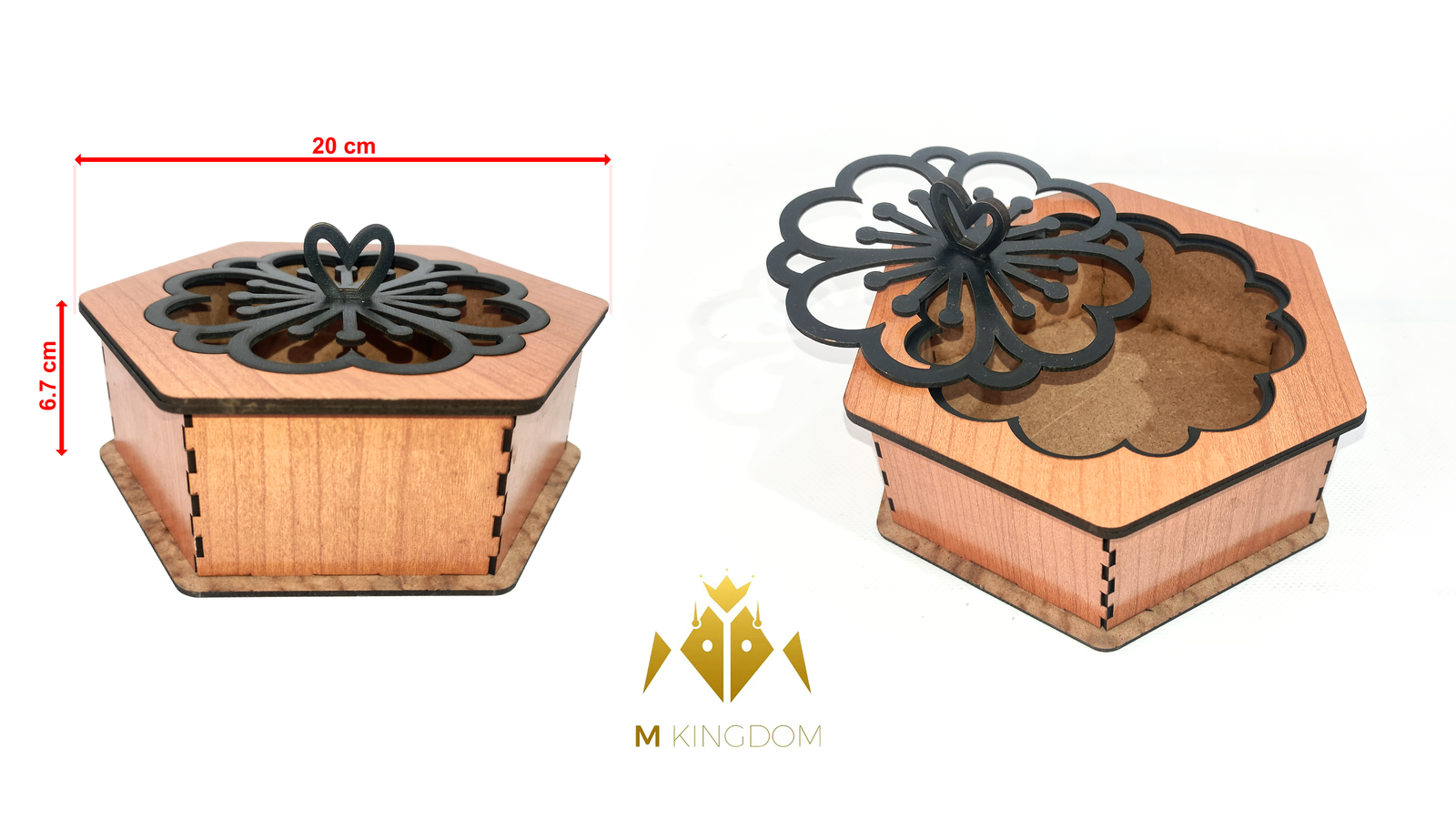 علبة خشبية سداسية فاخرة للهدايا - الصورة 2